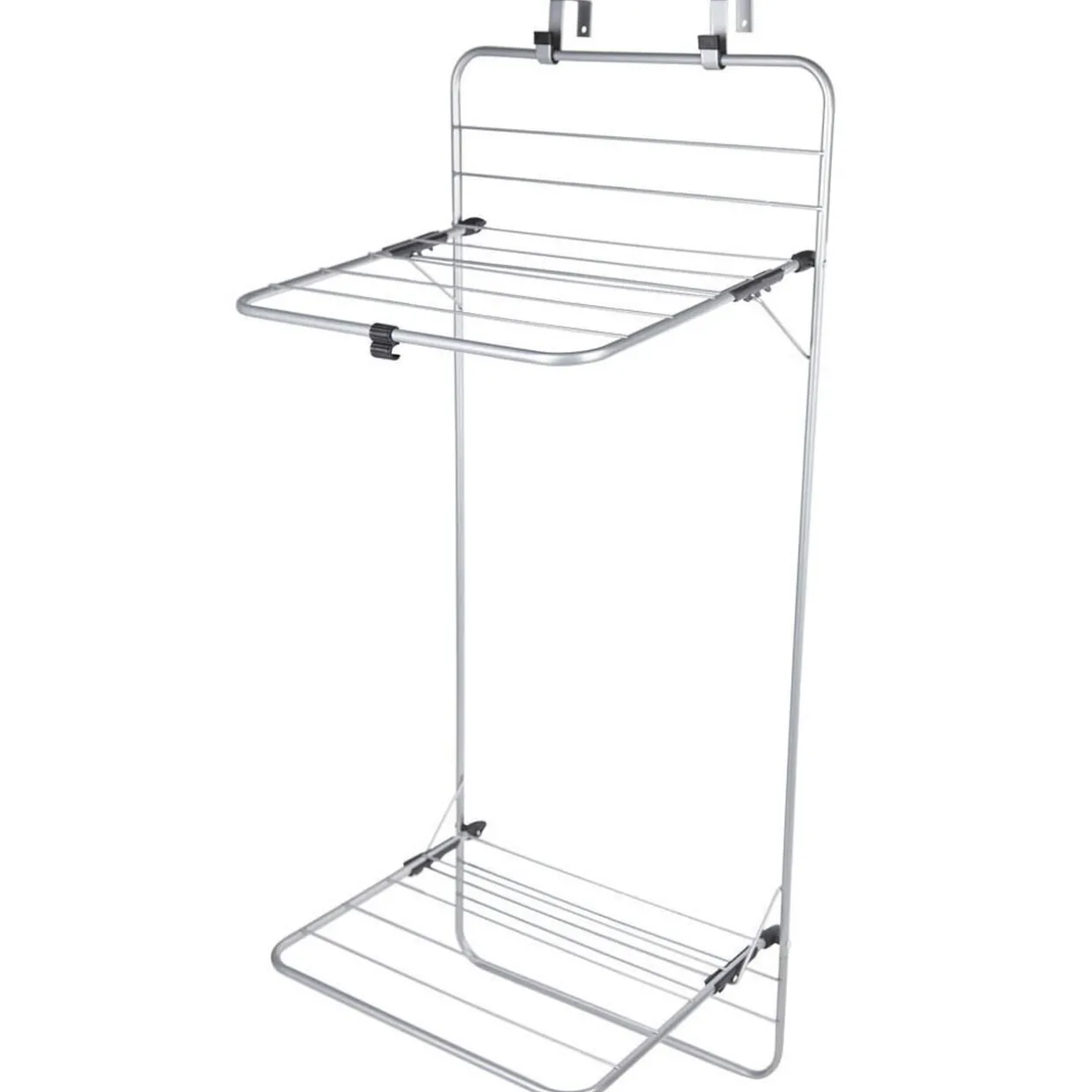 Séchoir porte 2 niveaux gris et noir