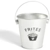 Seau à frites avec anse étain et inox gris Ø10,5xH7,5cm