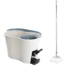 Seau essoreur à pédale 8L et balai