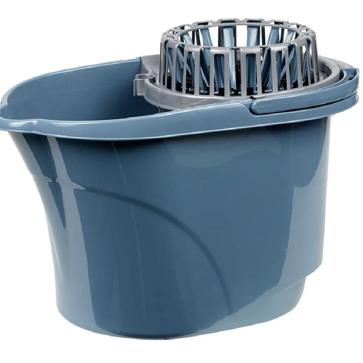 Seau essoreur mécanique gris et bleu 17 L