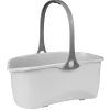 Seau rectangulaire en plastique blanc et gris