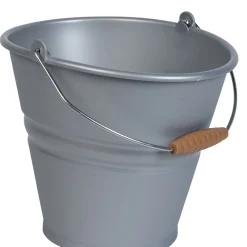 Seau rond plastique gris avec anse 10L