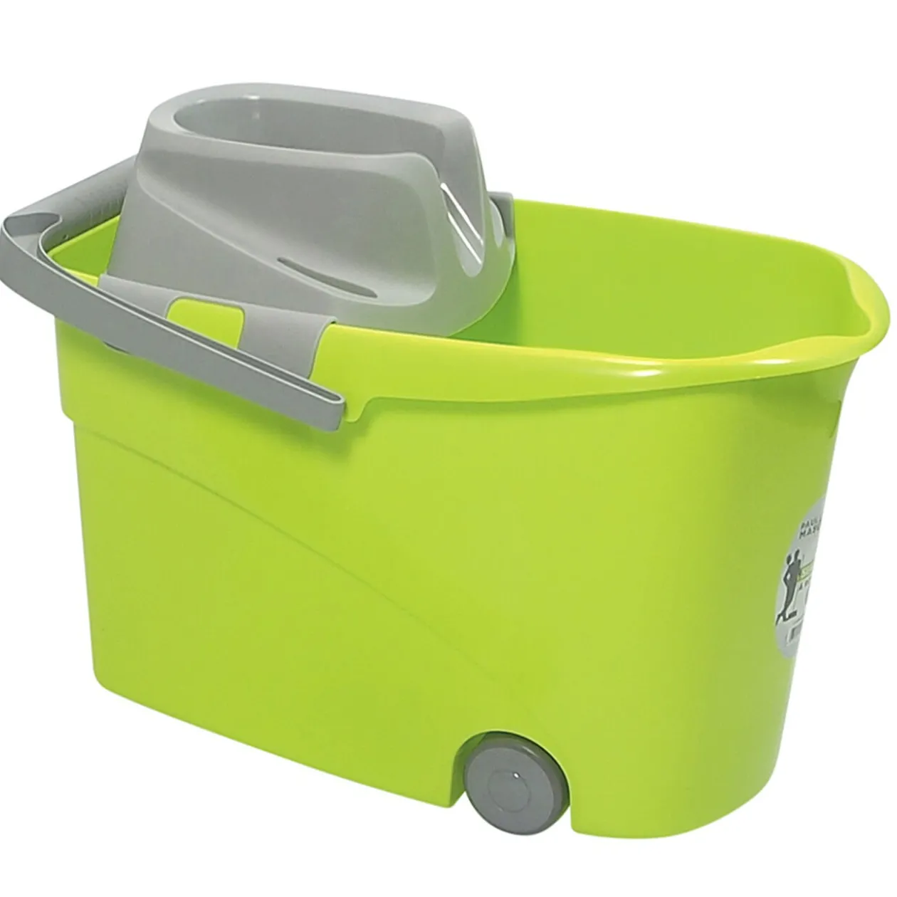Seau Wash Easy à roulettes Paul Masquin vert et gris