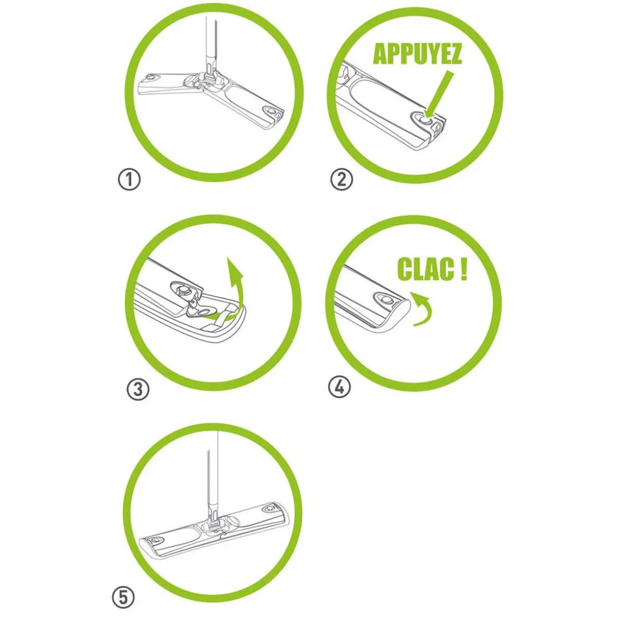 Seau Wash Easy à roulettes Paul Masquin vert et gris