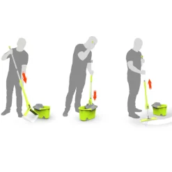 Seau Wash Easy à roulettes Paul Masquin vert et gris