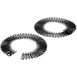 Serre tête en plastique noir brillant x2