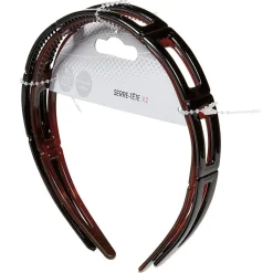 Serre tête plastique x2 noir et marron