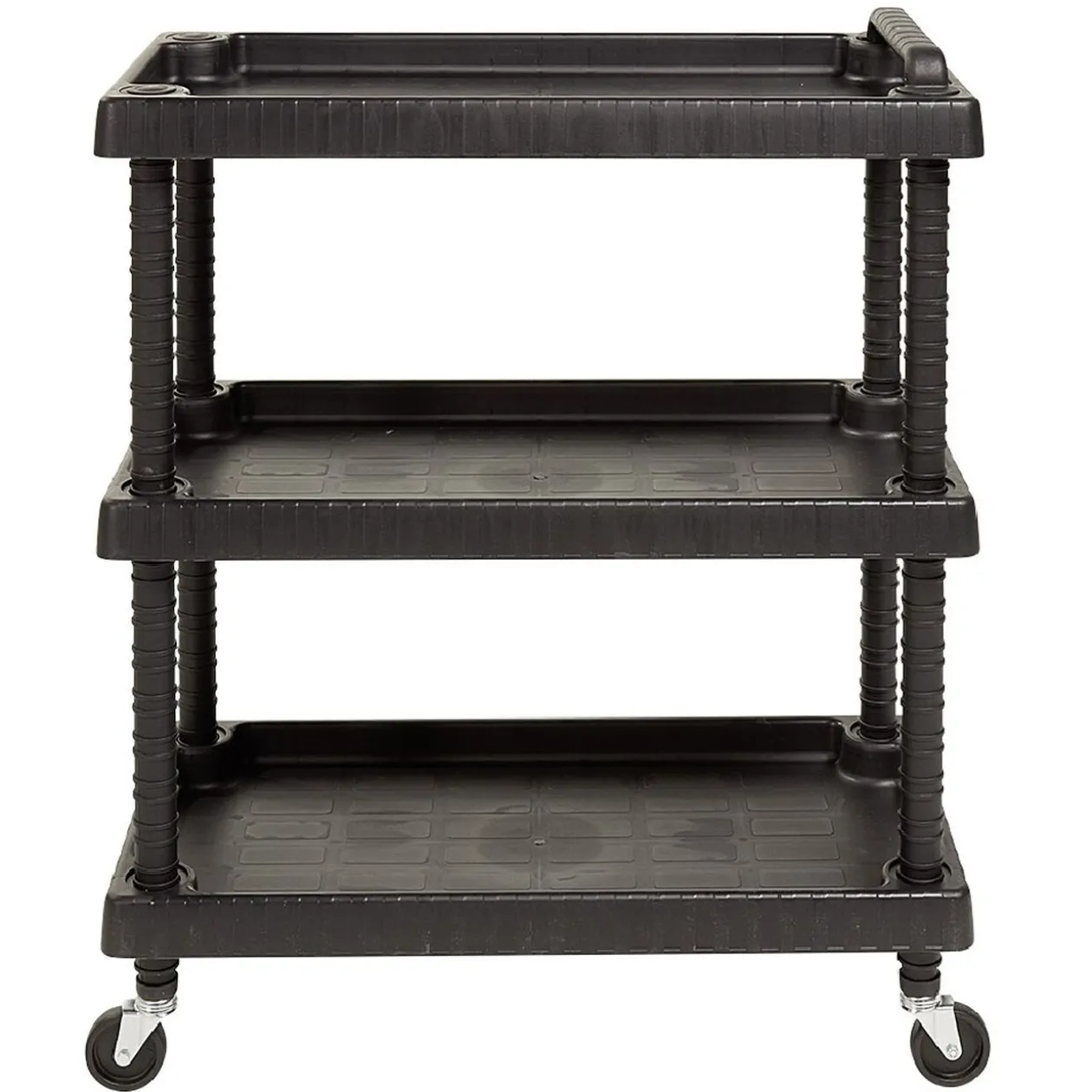 Servante à roulettes résine étagère ajustable noir