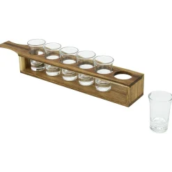 Service à shooter 6 verres avec support bois