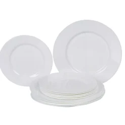 Service à vaisselle 12 pièces verre blanche