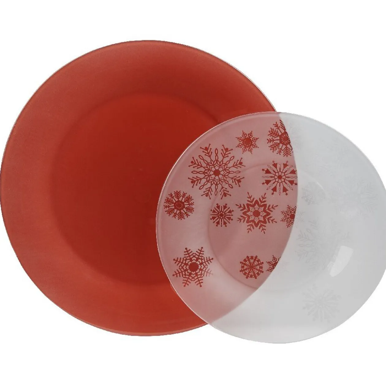 Service à vaisselle en verre 12 assiettes collection Noël tradition