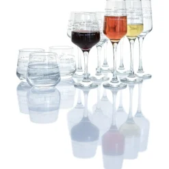 Service à verre transparent avec inscriptions phrases x12