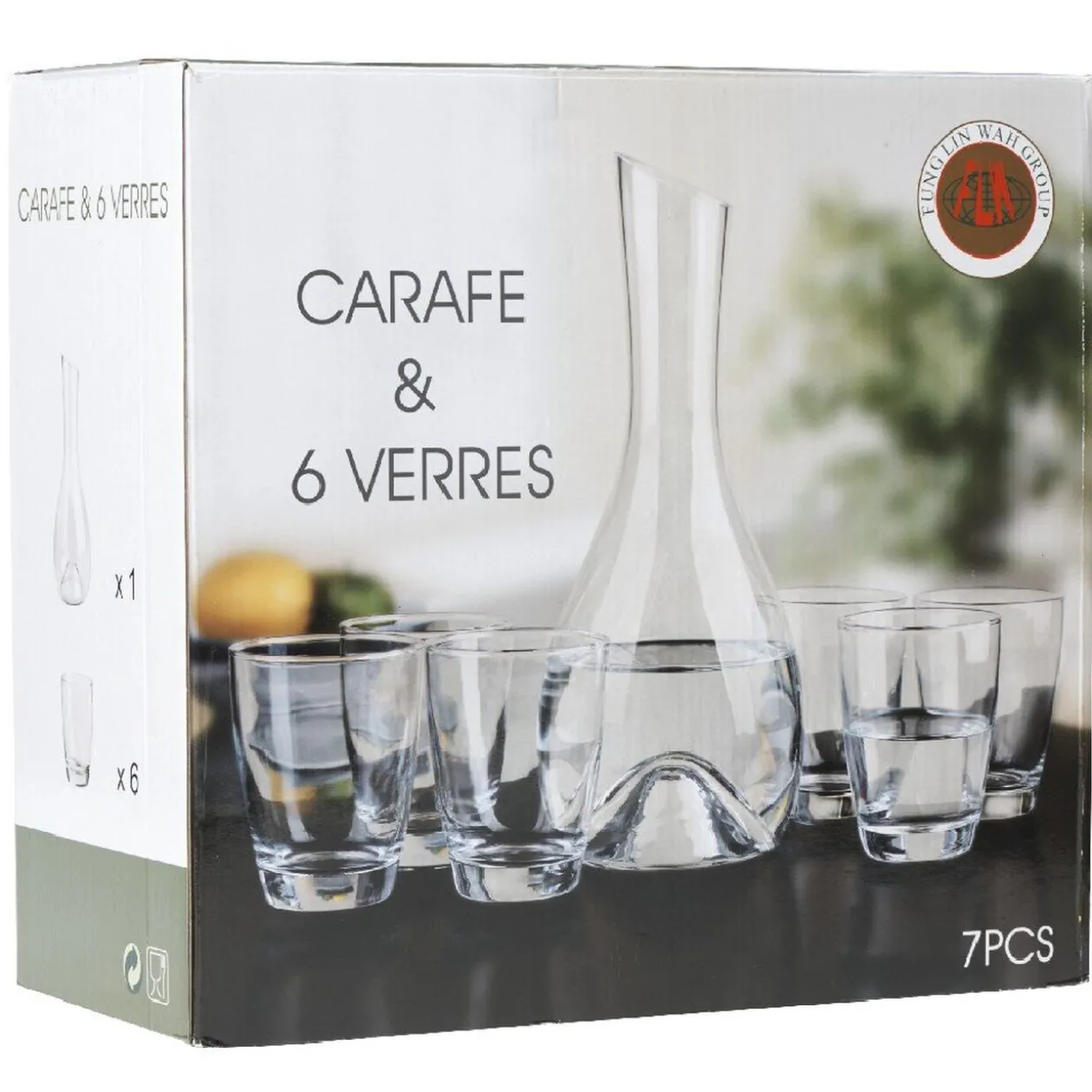 Service 6 verres à eau et 1 carafe