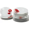 Service de table assiettes motif coquelicots