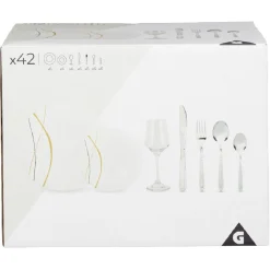 Service de table motif doré argenté pour 6 personnes