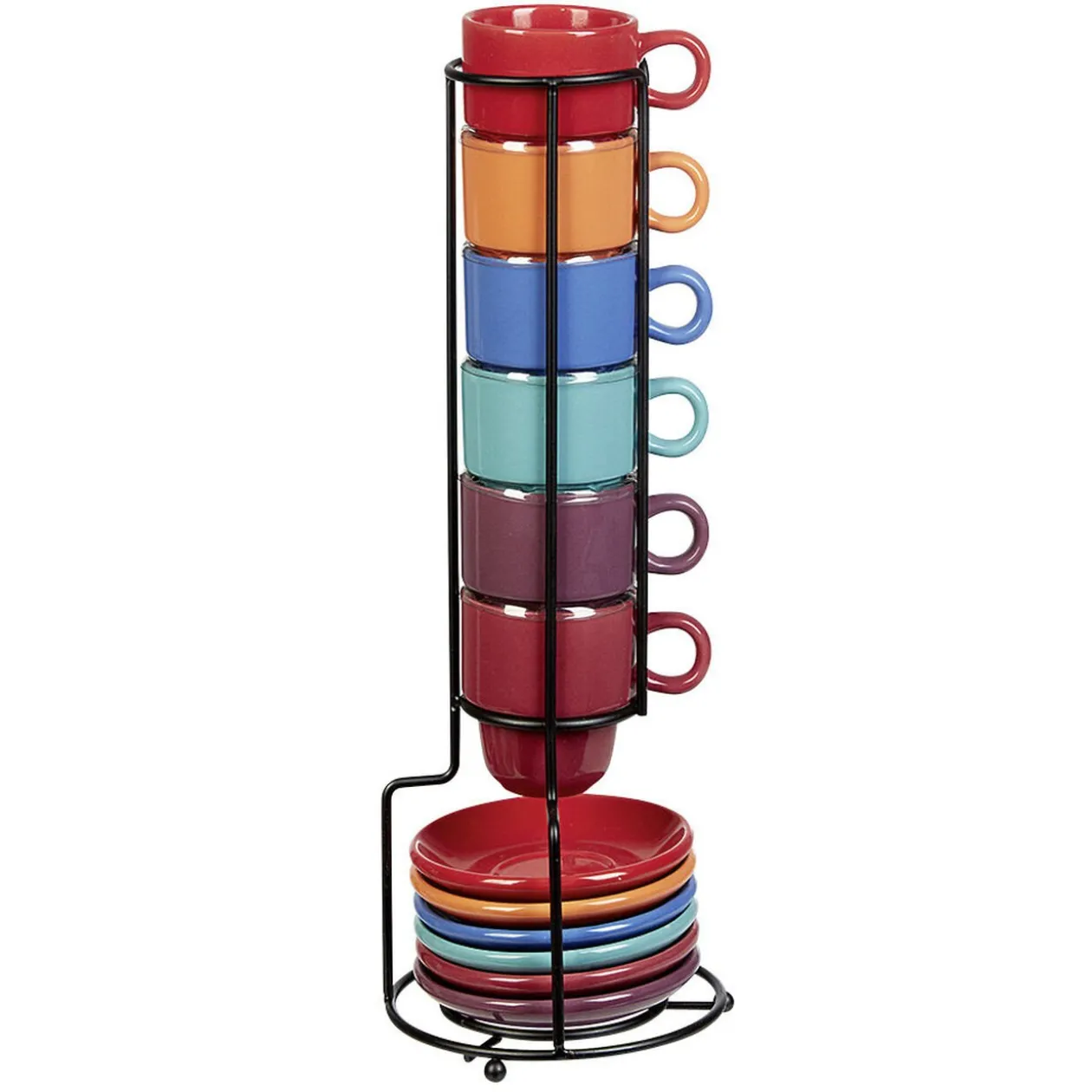 Service tasse à café et soucoupe avec support x6