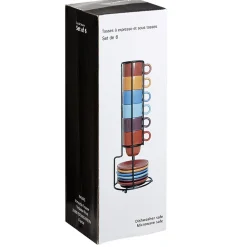 Service tasse à café et soucoupe avec support x6