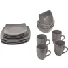 Service vaisselle 16 pièces gris