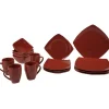Service vaisselle 16 pièces rouge