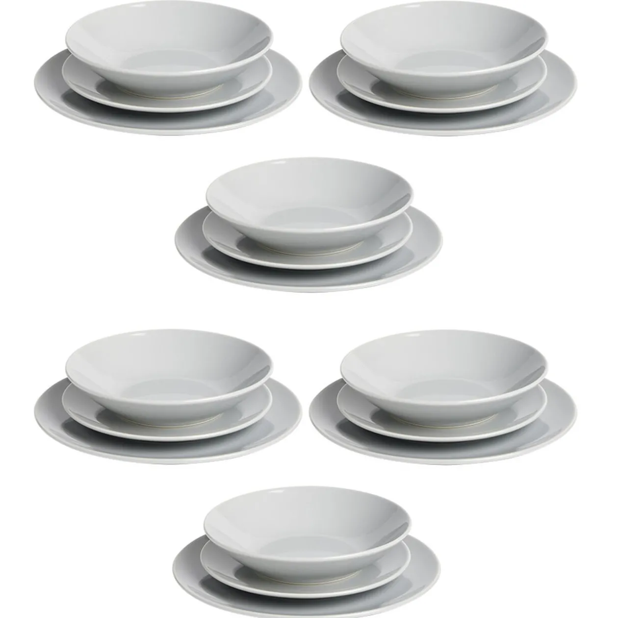 Service vaisselle 18 pièces céramique gris