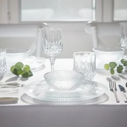 Service vaisselle en verre transparent