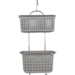 Serviteur de douche à 2 panières grises