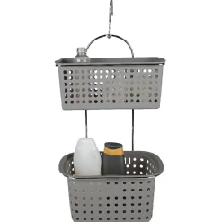 Serviteur de douche à 2 panières grises