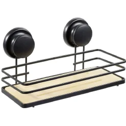 Serviteur de douche métal noir bambou