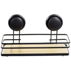 Serviteur de douche métal noir bambou