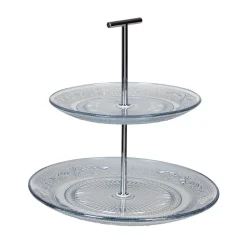 Serviteur double étage en verre