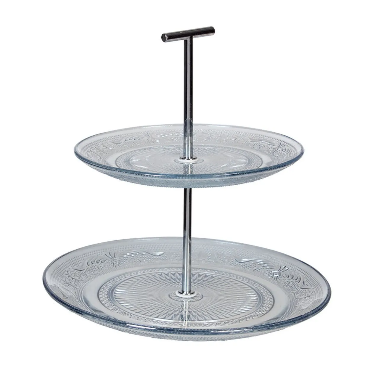 Serviteur double étage en verre