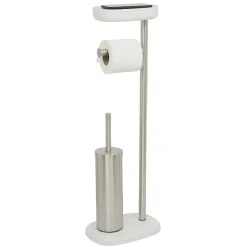 Serviteur WC 3 en 1 avec brosse dérouleur et support compartimenté