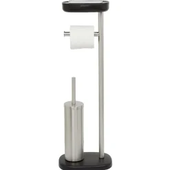 Serviteur WC 3 en 1 avec brosse dérouleur et support compartimenté