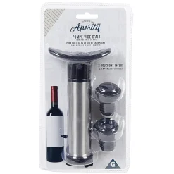 Set 1 pompe à vide + 2 bouchons à vin