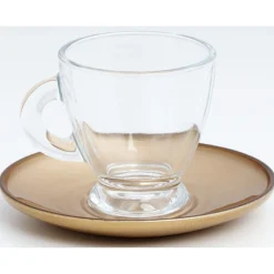 Set 6 tasses expresso nacré et doré 9 cl
