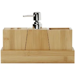 Set accessoires de salle de bain en bambou