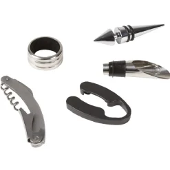 Set accessoires vin en forme de bouteille