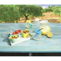 Set apéritif 10 pièces : 1 planche + 3 coupelles + 6 pics