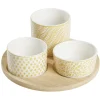 Set apéro plateau bambou Ø20cm et coupelle x3