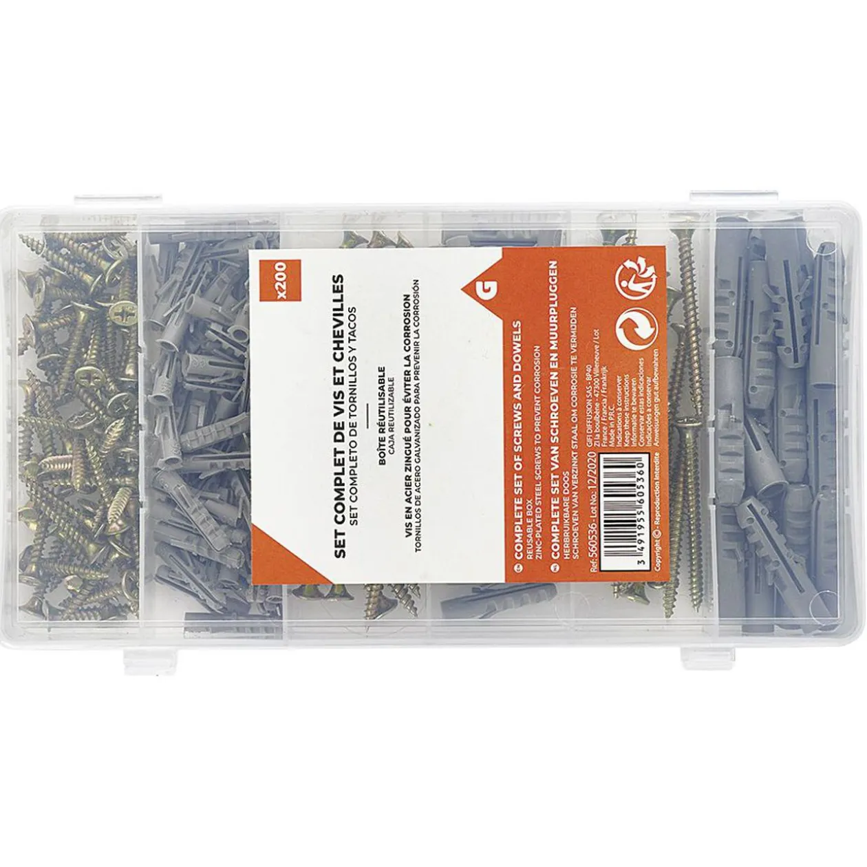 Set complet de vis et chevilles