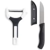 Set couteau et éplucheur inox et plastique - 3 modèles