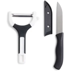 Set couteau et éplucheur inox et plastique - 3 modèles