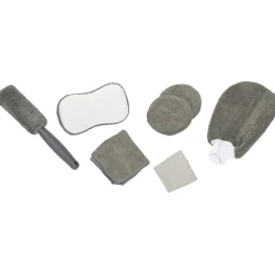 Set de nettoyage voiture microfibre gris
