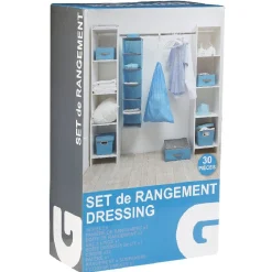 Set de rangement dressing bleu et blanc