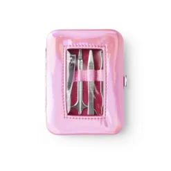 Set manucure 5 pièces avec trousse iridescente - 4 modèles