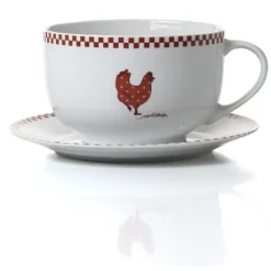Set petit déjeuner en porcelaine design poule