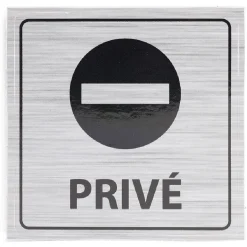Signalétique adhésive - Sens interdit privé - 8x8 cm