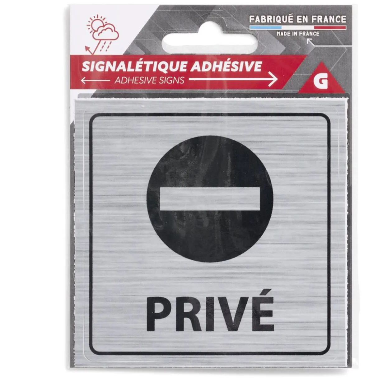 Signalétique adhésive - Sens interdit privé - 8x8 cm