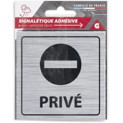 Signalétique adhésive - Sens interdit privé - 8x8 cm