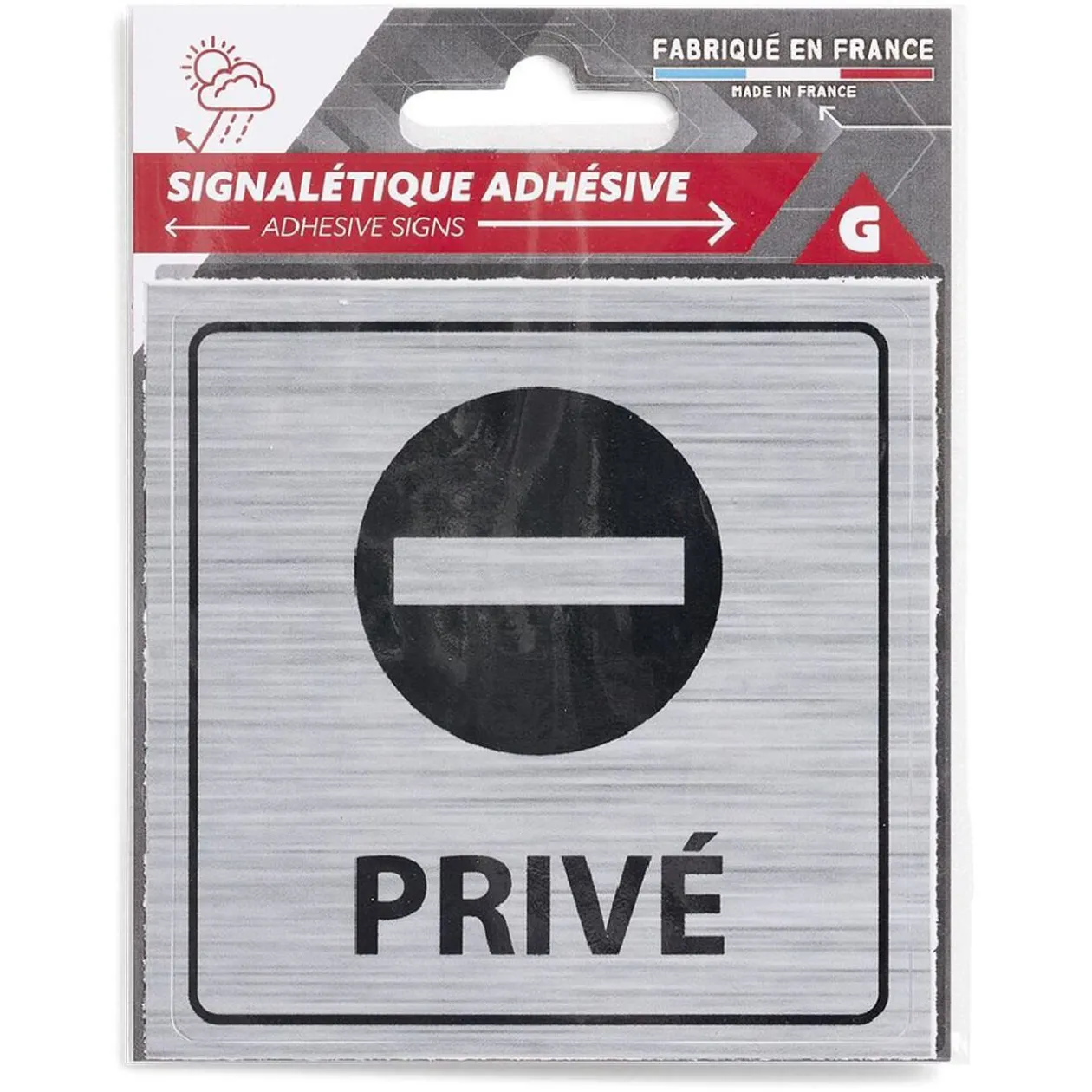 Signalétique adhésive - Sens interdit privé - 8x8 cm